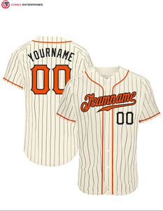 Maillot de baseball à col rond entièrement boutonné, 100 % polyester respirant, design et logo personnalisables, fabriqué au Pakistan, vêtements de sport - Product Image 4