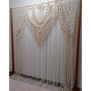 ผ้าม่านฉากหลังงานแต่งงานสไตล์โบฮีเมียนทำมือจากผ้าฝ้าย สำหรับตกแต่งผนังและซุ้มประตู - Product Image 2