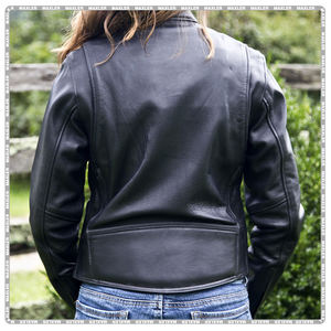 Veste de moto en cuir pour femme | Veste motard durable approuvée CE | Veste d'équitation élégante pour la sécurité - Product Image 4
