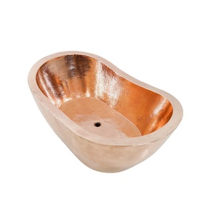 อ่างอาบน้ำทองแดงสองชั้นดีไซน์สุดหรูอ่างอาบน้ำทองแดงทำด้วยมือ - Product Image 1