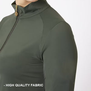 Camiseta de compresión de manga larga con cremallera de un cuarto para mujer, transpirable, ligera, de talla grande, de secado rápido y ajuste delgado para entrenamiento - Product Image 4