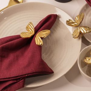 Classic Design Simple <b>Tabletop</b> Brass Napkin Holder Home Hotel Restaurant Decorative Festival Party Birthday Wedding Napkin Ring - Product Image 4