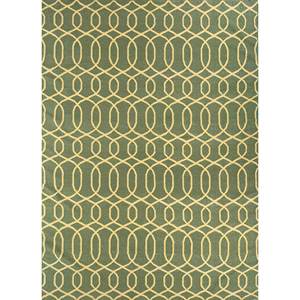 พรมขนสัตว์ทอมือสีเขียวลายเรขาคณิต รุ่น Indusbar Dwrm-125 ขนาด 9x12 ฟุต สำหรับตกแต่งบ้าน ห้องนั่งเล่น และทางเดิน - Product Image 1