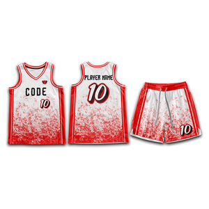 Personalizado de los hombres de malla de poliéster reversible con cuello en V Jersey Shorts Set Transpirable College Basketball Wear con impreso Jersey Shorts - Product Image 6