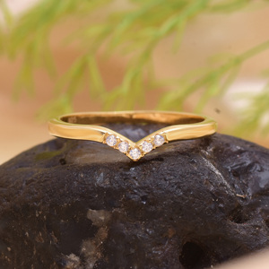 Bague de fiançailles en argent sterling 925 plaqué or 18 carats, micro-pavée de zircon naturel en forme de jointure, fabrication artisanale - Product Image 3