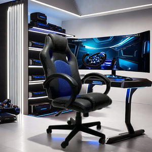 Lumières réglables de chaise de jeu et boîte de carton de fer du recliner Rgb de conception ergonomique cuir synthétique moderne couleur personnalisée T/T - Product Image 1