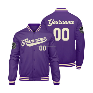 Veste universitaire unisexe personnalisée 100% laine, manches en cuir, col montant, patchs brodés, respirante, coupe-vent, élégante pour l'été - Product Image 1