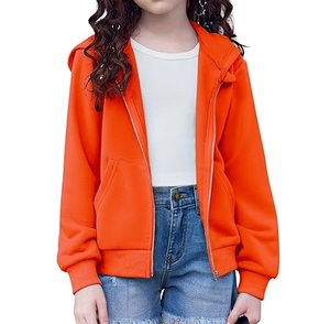 Alta calidad de los niños de Color sólido en blanco Deportes French Terry Plain RTS Hoodie Niños Ropa deportiva Invierno Niñas Algodón Fleece Hoodie - Product Image 6