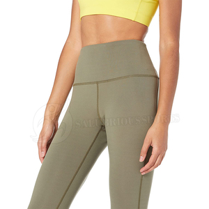 Women's Active Fitness <b>Leggings</b> and Solid <b>Pattern</b> Sets Custom Logo Breathable with Elastic Waist Closure Wholesale Price - Product Image 3
