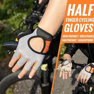 Gants de vélo unisexes à demi-doigts élastiques, antidérapants, absorbant les chocs, respirants, en gel PU, écologiques pour la salle de sport - Product Image 5