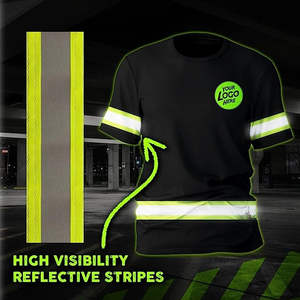 Ropa Estampado reflectante Camisetas Camisa de manga larga Venta al por mayor Camiseta de seguridad de alta visibilidad Manga corta Secado rápido - Product Image 3