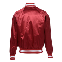 Blouson bombardier personnalisé en satin de soie brillant à prix réduit pour hommes blouson de baseball à l'avant avec ourlet côtelé et revers pour hommes