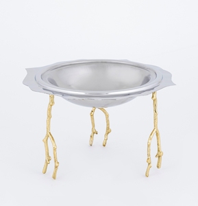 Modern Floral Brass Glazed Salad & Fruit Bowls Nut Bowls <b>Trays</b> Decorative Items Factory Direct New Design Metal Bowls - Product Image 3