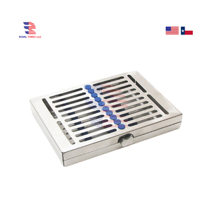 Medical Grade Dental Surgical Sterilization Rack Cassettes 10 Pcs with Detachable Lid 19x14x3.5cm Manual Power Source - Product Image 1