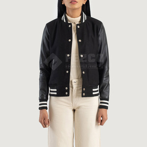 Diseñe su propio logotipo Mujer Letterman Chaqueta de invierno Servicio OEM Ligero Mujer Letterman Chaquetas para la venta - Product Image 3