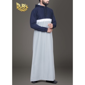 เสื้อผ้าพื้นเมือง Jubba แบบลำลองมีฝาปิดผ้าธรรมดาดีไซน์แบบดั้งเดิม - Product Image 3