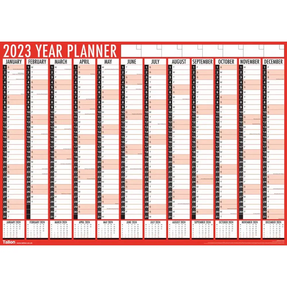 2023 Annual A1 Size Planner Month To View Bound Wall Hanging Planner Calendar For Home, Office & School