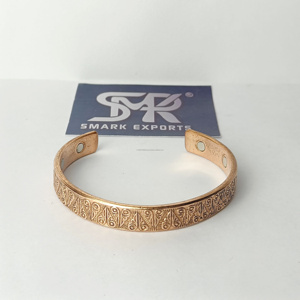 Pulsera de cobre para hombres y mujeres Brazaletes de cobre puro Pulseras de cobre sólido Brazaletes Puños Pulseras de terapia magnética - Product Image 1