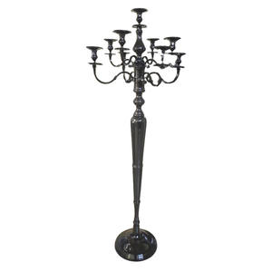 Soporte de vela de 3 brazos decoración del hogar aluminio Metal níquel acabado diseño americano soporte de vela de suelo para decoración de boda - Product Image 6