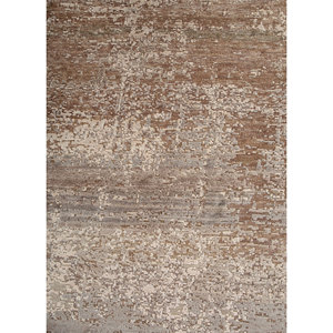 Tapis en laine et soie noué à la main Entropy Ivory AKWS-13064 (Cs-01) - Motif abstrait pour la maison et le salon, modèle rectangulaire pour couloir - Product Image 3