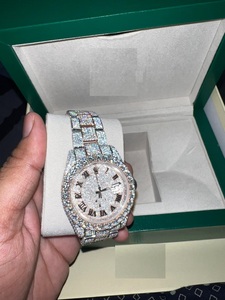 Lujo Hip Hop Hombres Ice Out Watch Iced Bling Jewelry Diamante resistente al agua Diamantes simulados completos - Product Image 2