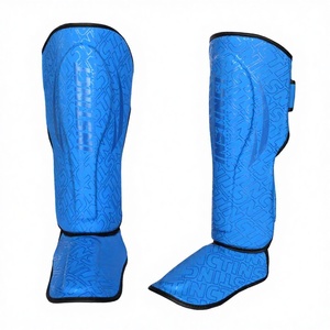Wholesale High Quality Cowhide Leather Shin Pads Fine Grade Matte MMA Leg Foot Guards Professional Shin Step Protection - Product Image 1