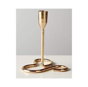 Soporte de vela de adorno decorativo de aspecto Premium, portavelas de Metal de calidad de lujo, decoración de mesa de Color dorado - Product Image 2