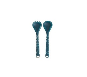 Ensemble de cuillères et de fourchettes à salade de mariage en résine artisanale de luxe avec manche court - Léger, lavable au lave-vaisselle, durable pour une dîner élégante - Product Image 1