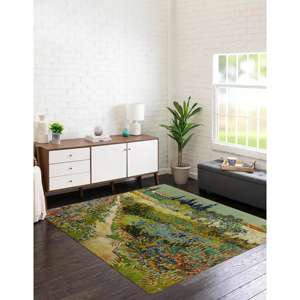 Colorful Flowers Printed <b>Rug</b> - Green, Colorful, View, Famous, <b>Cool</b>, Housewarming, Luxury, Nursery,Nonwoven Thin <b>Rug</b> - Product Image 3