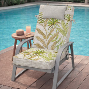 Garden Chair <b>Cushions</b> 120x55x8cm Comfortable Outdoor Pillows & <b>Cushions</b> Lightly Water Repellent Fastening Straps Foam Filling - Product Image 1