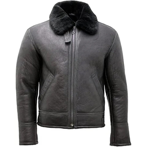 Chaqueta de Cuero y Algodón Premium para Hombre, Color Personalizado, Estilo Bomber, Cuello Camisero, Larga, Delgada, Gruesa, Precio Bajo, Impermeable y Cortavientos - Product Image 3