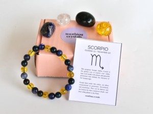 Gamme Exclusive : Kit de Cristaux du Zodiaque SCORPIO, Pierres Roulées Polies Écologiques, Pierre de Naissance, Pierre de Méditation, Perles pour Cartes, Bracelet - Product Image 3