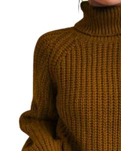 Pull en tricot à col roulé marron personnalisé pour femmes, hiver, chaud, doux, côtelé, manches longues, décontracté, ample, haut tendance - Product Image 3