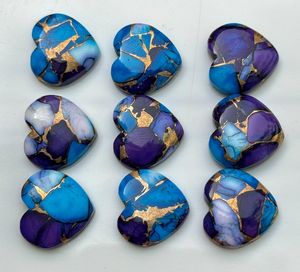 Lote de Cabujones de Turquesa Azul y Morado con Corte Corazón, Piedras Naturales Curadas para Joyería de Herencia, Artesanía y Elegancia Clásica Atemporal - Product Image 2