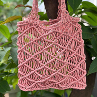Bolsas de ganchillo de tamaño personalizado, bolsas de mano de macramé para mujer, bolso de playa tejido bohemio hecho a mano