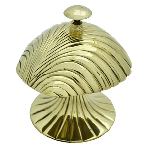 Timbre de escritorio con carcasa de latón de estilo Vintage, botón de llamada de oficina con logotipo de Metal pulido liso, precio bajo a la venta - Product Image 1