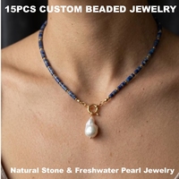 Collier de perles en pierre naturelle colorées sur mesure, perles d'eau douce, géométrique, baroque, non décolorant, bijoux tendance pour cadeau