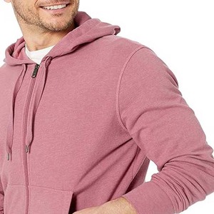 Sudadera con Capucha Impermeable para Hombre, Color Rosa, Diseño con Logotipo Personalizado OEM, Bordado Sólido, Cierre de Cremallera, Algodón y Poliéster, Invierno - Product Image 3
