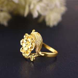 Anillo abierto de Camelia chapado en oro de 18 quilates para mujer, joyería de moda para bodas, fiestas, aniversarios - Product Image 4