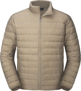 Chaqueta acolchada para hombre, ropa de calle ligera, repelente al agua de lona, a prueba de viento, con cuello levantado y cierre de cremallera, abrigo de invierno de talla XS - Product Image 1