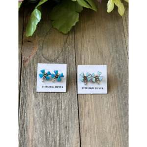 Navajo Made <b>Sterling</b> <b>Silver</b> Opal Inlay Dragonfly <b>Stud</b> <b>Earrings</b> - Product Image 1