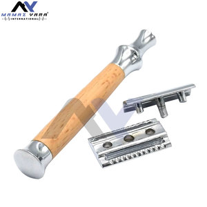 Maquinilla de Afeitar Clásica de Doble Filo para Hombre, de Primera Calidad, con Mango de Madera, Suministro al por Mayor para Barberos - Product Image 1