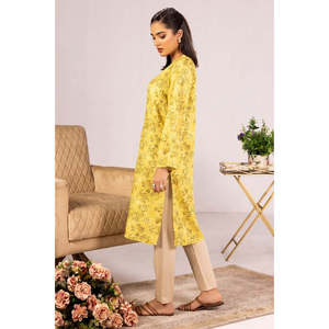 Camisa de Mujer Amarilla de Viscosa con Estampado Floral, Botones, Estilo Vintage, Corte Holgado, Talla XL, Tejido de Chifón Corto para Otoño - Product Image 3