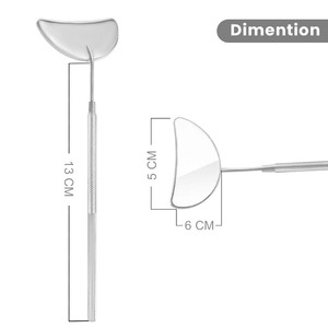 Miroir à cils de maquillage de grande taille avec poignée, forme de demi-lune argentée, couleur personnalisée, vente en gros, meilleure qualité, logo personnalisé - Product Image 3