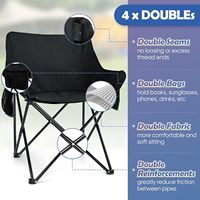 Chaise de Camping pliante portable compacte Adultes Capacité de 250lb Poches latérales Sacs de rangement Activités de plein air-Pique-nique Randonnée