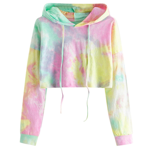 Mode extérieur élégant pleine longueur à manches longues haut court sweat à capuche pour femme vêtements de Jogging sur mesure haut court à capuche - Product Image 4