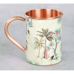 Tasse en cuivre pur fabriquée à la main avec logo gravé pour les cocktails Moscow Mule à un prix abordable par - Product Image 4