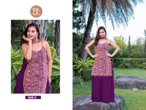 Tenue de soirée de créateur Farshi Salwar Kameez avec Dupatta pour femmes Top de costume Sharara-Palazzo Indian Ethnic Pakistani Eid Suit - Product Image 3