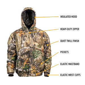 Veste de chasse softshell coupe-vent résistante à l'eau, col montant, logo frontal, manteau tactique pour l'hiver et les activités de plein air - Product Image 6