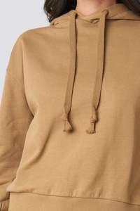 Women Oversized Drop Shoulder Short Hoodie Custom Cropped 100% Cotton Pullover Streetwear <b>Plain</b> <b>Sweatshirt</b> Women's Hoodies - Product Image 3
